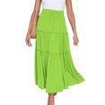 thumbnail image 1 of Fashion Women Solid Casual Ruched Ruffles Elastic Waist Skirt, Beach Style Solid Color Drawstring Waist Half Skirt, Comfortable and Stylish Ruffled Design, Lightweight Summer Wear, 1 of 6