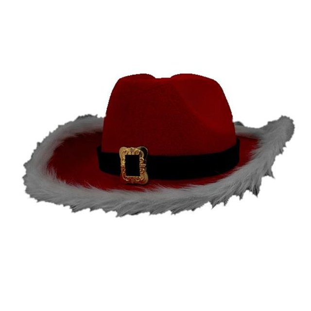 Blinkee A1340 Chapeau de Noël Clignotant à LED Cowboy Rouge Père Noël Western