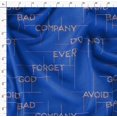 thumbnail image 4 of Soimoi Blue Modal Satin Fabric Floral Alphabet Text Print Fabric by the Yard 42 Inch Wide, 4 of 5