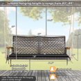 thumbnail image 4 of Costway 2-Person Patio Rattan Hanging Swing Chair Porch Loveseat Cushioned Red, 4 of 10
