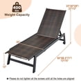 thumbnail image 3 of Costway 2PCS Patio Galvanized Steel Chaise Lounge with Wheels PE Rattan Recliner Chair, 3 of 8