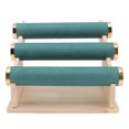 thumbnail image 1 of Bracelet Display Holder, Orderly Organize Prevent Wear Large Capacity Removable 3 Tier Bracelet Rack With Wooden Tray For Shop Green, 1 of 8