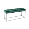 thumbnail image 3 of Heavenly Collection Green Velvet Bench with Metal Base – Modern Upholstered Accent Bench for Entryway, Bedroom, or Living Room, 3 of 3