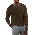 thumbnail image 1 of Faithtur Pull-Over à Manches Longues Col Rond Couleur Unie pour Hommes Printemps Automne, 1 of 5