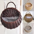 thumbnail image 3 of 1 Set Flower Basket Handmade Weaving Multi-Function Rattan Wall Fence Hanging Pot Plants Holder for Garden, 3 of 10