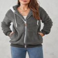 thumbnail image 2 of Womens Full Zip Up Sherpa Hoodie Fuzzy Fleece Jacket Oversized Fluffy Coat with Pockets, 2 of 9