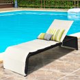 thumbnail image 4 of Costway Lot de 2 Chaises Longues Inclinables en Rotin pour Patio, Dossier Réglable, Coussinées, Jardin, 4 of 10