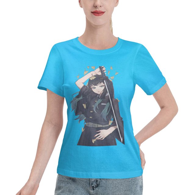 T-Shirt Basique à Manches Courtes pour Femmes Demon Slayer : Shitou Wuichiro