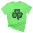 thumbnail image 2 of Chandail de la Saint-Patrick pour Femme, Col Rond Décontracté, Manches Courtes, T-shirt Imprimé Arbre de Noël, Haut, Chandails de la Saint-Patrick pour Femmes, 2 of 4