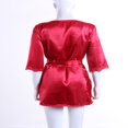 thumbnail image 2 of Ensemble de Lingerie en Satin de Soie 3 Pcs pour Femmes Peignoir et Robe et String Nuisette Ensembles Vêtements de Nuit Pyjamas, 2 of 6