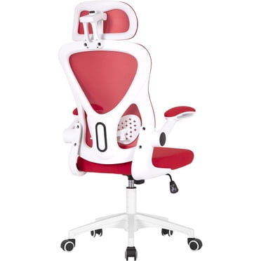 BestOffice Chaise de Bureau Informatique Dossier Haut Ergonomique Pivotante de Tâche, Soutien Lombaire Appui-Tête Réglable Accoudoirs Relevables pour Bureau à Domicile, Rouge