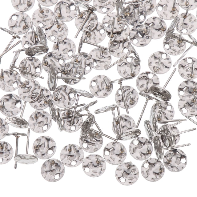 100 Pcs Clous d'Oreilles Ronds Plats DIY avec Trou Fournitures de Fabrication de Boucles d'Oreilles