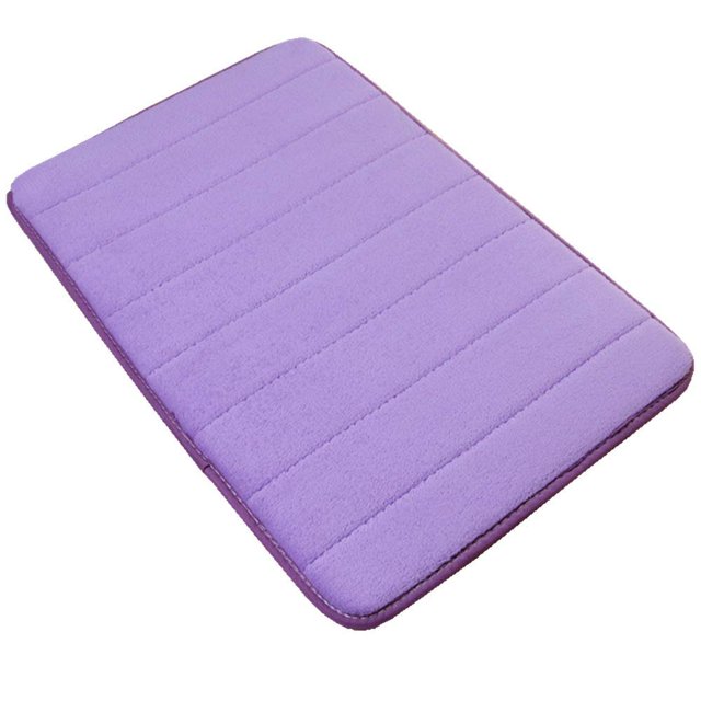Memory Foam Bath Rug Anti Slip Bath Mat Absorbent Bath Rugs Bathroom Carpet Bath Mats Shower Mats (50 x 80 cm, Light Purple)