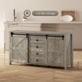 thumbnail image 3 of HOMCOM Buffet-Vaisselier de Style Ferme avec Portes, Gris Pâle Vieilli, 3 of 10