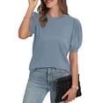thumbnail image 2 of Dealovy Hauts Habillés Décontractés pour Femmes T-Shirts à Col Rond Manches Courtes Bouffantes Chemises Décontractées T-Shirts Basiques, 2 of 7