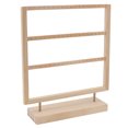 thumbnail image 2 of Earring Organizer Stand Log Color Wooden Earrings Jewelry Holder Storage Display Stand for Hanging Earrings 3 Layers, 2 of 14