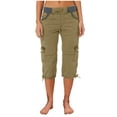 thumbnail image 4 of Cameland Pantalon Cargo de Randonnée pour Femmes en Coton, Taille Élastique, Pantacourt d'Extérieur à Bas Resserré, Pantalon de Sport avec Poches, 4 of 4