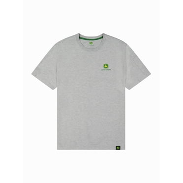 T-shirt col rond pour homme John Deere, manches courtes, motif logo et poche sur la manche