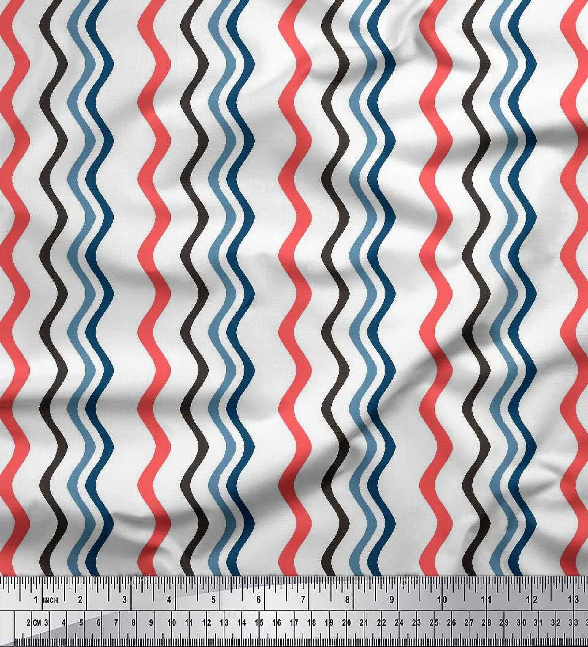 Soimoi Georgette Viscose Fabric Waves Artistic Print Fabric by the Yard 42 Inch Wide