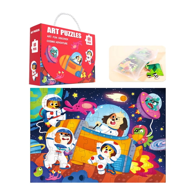 TIELUTT Puzzle Large Puzzles 60 Piece Ages 3 6 for Toddler Children Learning Preschool Educational Development Toys 4 8 Years Old Children Learning Preschool 203000 Alphanumeric Rhyming Authors Skydi