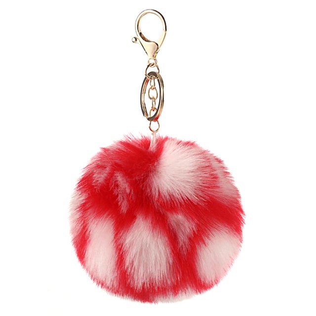 Porte-clés Pom Pom en Fausse Fourrure Décoratif pour Femmes