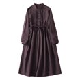 thumbnail image 2 of Ovzne Robes pour Femmes 2025 Robe d'Été Robe Surdimensionnée pour Femme Couleur Unie Coupe Ample Longue Robe Robe d'Été à Manches Longues Imprimée Liquidation, 2 of 7