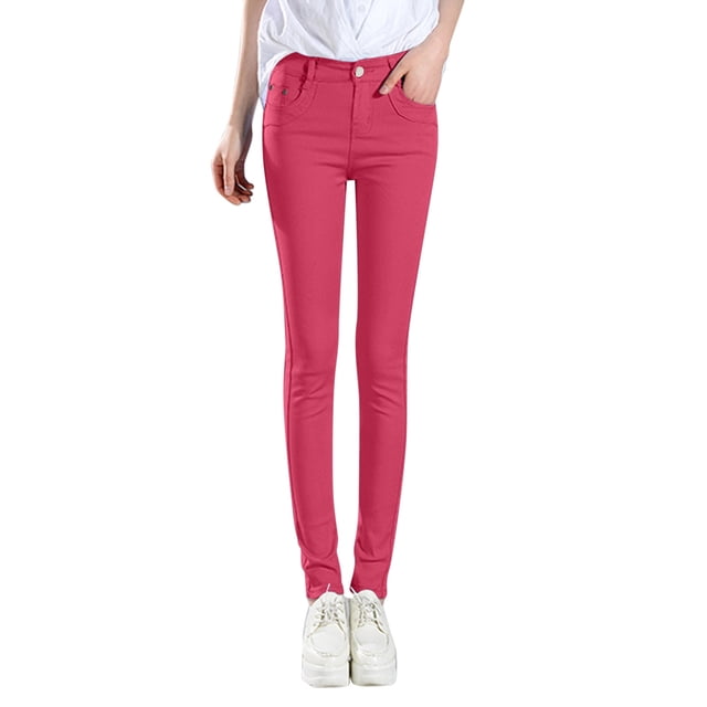 Kcodviy Women High Rise Jean Printed Pants for Women Casual Classic Solid Color Ankle Women Petite Pants Casual Jeans Casual Regular Tight Women Business Casual Pants Petite Fitting Jeans