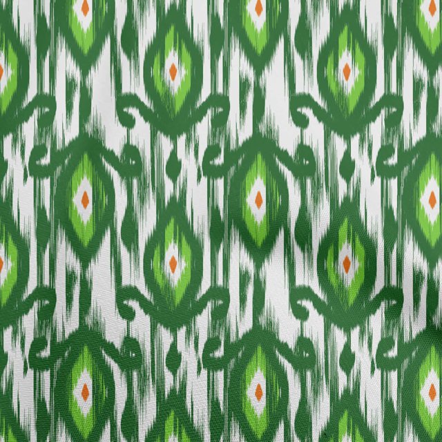 oneOone Velvet Green Fabric Ikat Dress Material Fabric Print Fabric By The Yard 58 Inch Wide