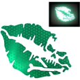 thumbnail image 1 of ORUYROP High Intensity Reflective Vinyl Death Kiss Skull Crossbones Lips Decal Bumper Sticker-Cars, Motorcycles, Helmets, Wind Screens, laptops (18 inches Wide, Green), 1 of 6