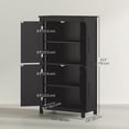 thumbnail image 3 of HOMCOM Armoire de Rangement pour Salle de Bain, Armoire de Sol Style Ferme avec Portes, Noir, 3 of 10
