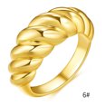 thumbnail image 1 of EGNMCR Bagues Nouvelle Bague Filetée Hommes Femmes Bagues Couple Bague Rétro Plaquée Or Bague Mode, 1 of 4