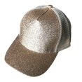 thumbnail image 1 of Mode Femmes Anti Soleil Paillettes Mesh Réglable Chapeau de Queue de Cheval Coton Casquette de Baseball, 1 of 10