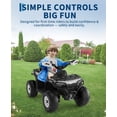 thumbnail image 2 of Ourlova 12V Electric Ride-On Car for Kids 3-8 Years, Dual 45W Motors, Remote Control, LED Lights, Music Player, Emergency Brake, 2 of 8