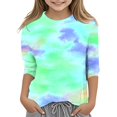 thumbnail image 1 of MIASHUI Toddler Girls Boys Raglan 3/4 Sleeve Shirts Baseball Tee Cotton Tees School Uniforms,Green,3-4 Years, 1 of 4