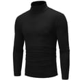 thumbnail image 2 of YONGHS T-Shirt à Col Roulé Thermique de Base pour Homme, Coupe Ajustée, Manches Longues, Chandail Décontracté, Noir G, 2 of 4
