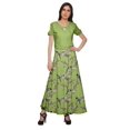 thumbnail image 2 of Moomaya Jupe Longue Imprimée pour Femmes Jupe Portefeuille Longue Filles Tenue Décontractée Vêtements, 2 of 6