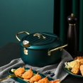 thumbnail image 3 of Rongfmy Stainless Steel Deep Frying Pot Japanese Tempura Fryer Pan Cookware Round 20cm Green, 3 of 8