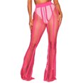 thumbnail image 4 of Kmbangi Femmes Évider Mesh Beach Pants Voir à Travers Fishnet Cover-up Pantalon Bikini Bas Rave Beachwear, 4 of 9