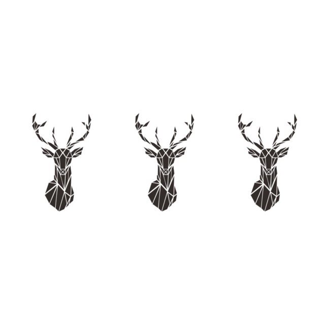 Redempat Living Space With 3D Mirror Deer Wall Sticker Easy To Paste And Remove black S 3Set