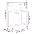 thumbnail image 4 of vidaXL Kitchen Trolley MONZA 60x40x90 cm Solid Wood Pine, 4 of 5