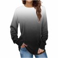 thumbnail image 1 of FAIWAD Womens Long Sleeve Ribbed Tunic Tops Round Neck Loose Side Split Button Decor T Shirts, 1 of 5