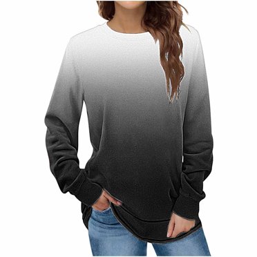 FAIWAD Womens Long Sleeve Ribbed Tunic Tops Round Neck Loose Side Split Button Decor T Shirts