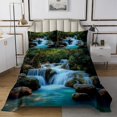 thumbnail image 1 of Erosebridal Natural Waterfall Coverlet Set King, Mystic Lake Bedding Set, Rustic Landscape Decor 3pcs, 1 of 5