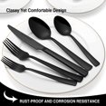 thumbnail image 3 of 48-Piece Black Flatware Set with Steak Knives for 8, Yoehka Stainless Steel Silverware Cutlery Set Home Kitchen Eating Utensils Set, Tableware Include Fork Knife Spoon Set, Mirror Polished, 3 of 6