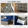 thumbnail image 4 of Outsunny 3-Piece Patio Furniture Set, Rattan Wicker Outdoor Sofa Set, 4 of 7