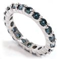 thumbnail image 1 of Bague d'Éternité en Diamant Bleu à Griffes 2 Ct en Or Blanc 14 K, 1 of 2