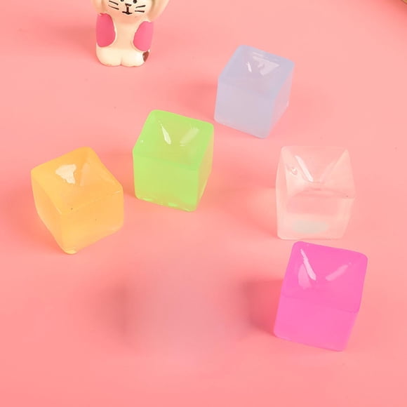 5 Pcs Jouet Sensoriel Anti-Stress Fidget à Presser, Cube de Glace, Pétrissage, Simulation, Jouets Sensoriels pour l'Anxiété pour Adultes, Concentration, Fidgets Sensoriels Apaisants, Jouets Squishy pour le Stress et le Soulagement de l'Anxiété, Balle Anti-Stress Sensorielle
