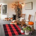 thumbnail image 2 of Birdeem Fall Outdoor Rug Orange Plaid Outdoor Rug Hand Woven Check Rug Plus Size Layered Doormats for Front Door Front Porch Farmhouses Entryway Patio, 2 of 7