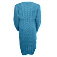 thumbnail image 5 of Robe Tricotée à Manches Longues pour Femmes Motif Crochet Unie Côtelée Robe Décontractée, 5 of 5