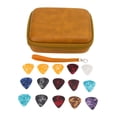 thumbnail image 3 of Guitar Picks Holder, Large Space Easy To Carry Scratch Resistant Guitar Pick Bag Set Waterproof  For Storage Yellow With Strap, 3 of 8